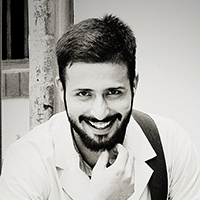 Happy young man outdoor portrait