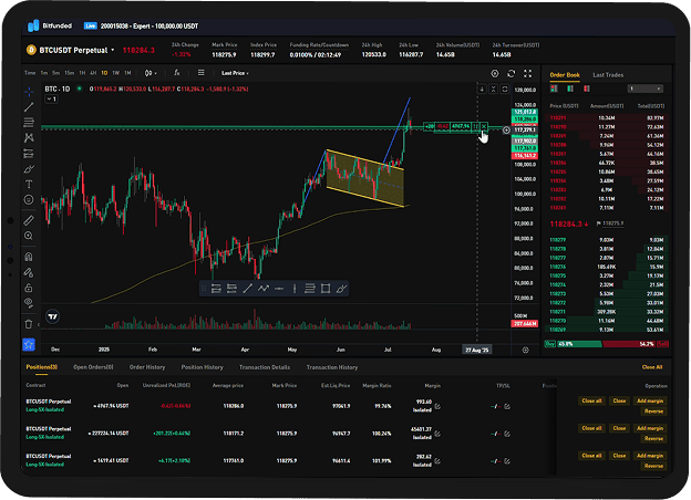 Trader working on laptop